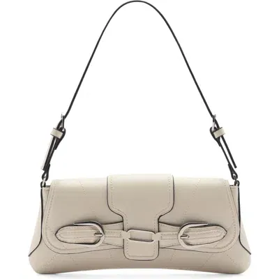 Mango Faux Leather Shoulder Bag In Off White