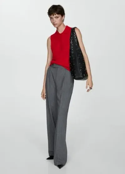 Mango Gilet In Rouge