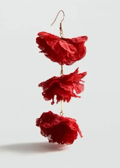 Mango Flower Pendant Earrings Red In Rouge