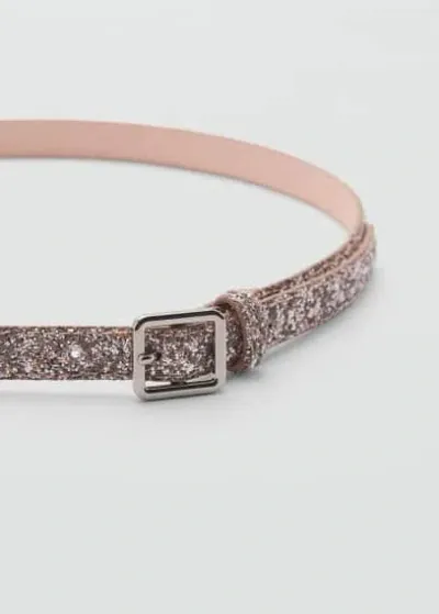 Mango Kids' Glitter Belt Silver