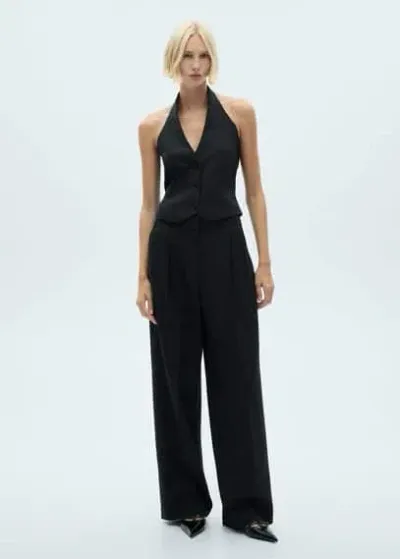 Mango Halter Suit Waistcoat Black