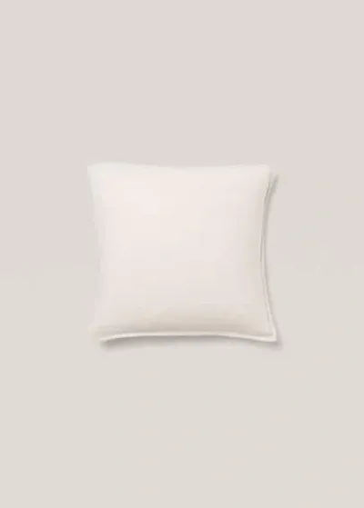 Mango Home - Housse De Coussin 100 % Lin 45x45 Cm Gris Chiné Clair - 45x45cm - Home In White