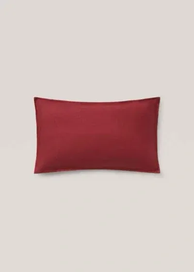 Mango Home - Housse De Coussin 100 % Lin 30x50 Cm Bordeaux - 30x50cm - Home In Burgundy