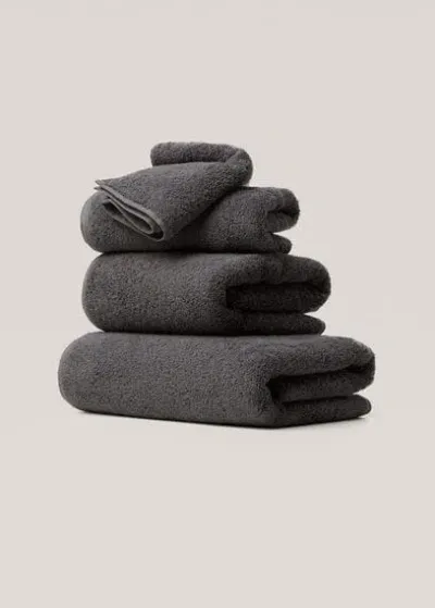 Mango Home - Drap Bain Coton 600 G/m² 70x140 Cm Gris Anthracite - 70x140cm - Home In Gold