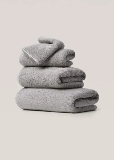 Mango Home - Drap Bain Coton 600 G/m² 90x150 Cm Marron Moyen - 90x150cm - Home In Gray