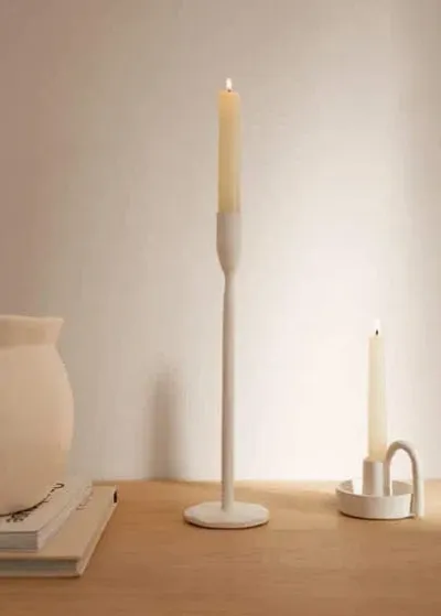 Mango Home Aluminum Candle Holder Off White