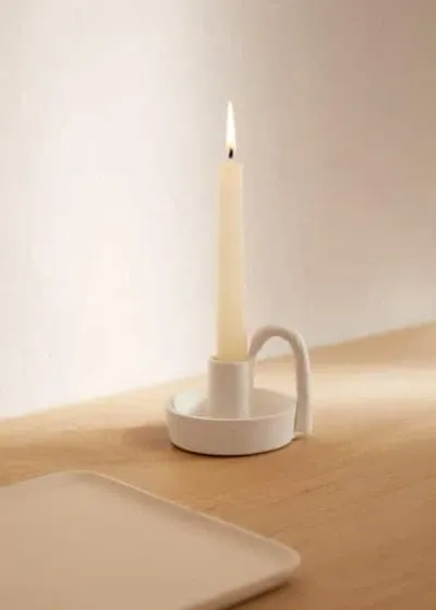 Mango Home Aluminum Candle Holder Off White