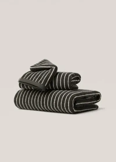 Mango Home Striped Bath Towel Charcoal In Black