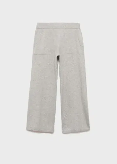 Mango Kids' Knitted Culotte Trousers Medium Heather Grey