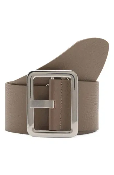 Mango Leather Belt In Medium Brown