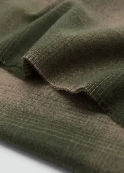 Mango Man Scarf Khaki In Gray