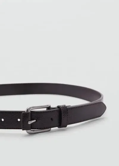 Mango Man 100% Beaten Leather Belt Chocolate