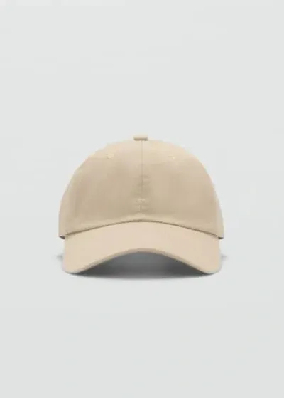 Mango Man Cotton Visor Cap Beige