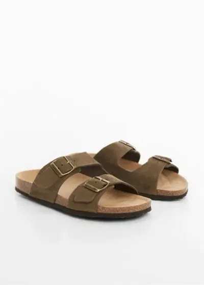 Mango Man Sandals Khaki