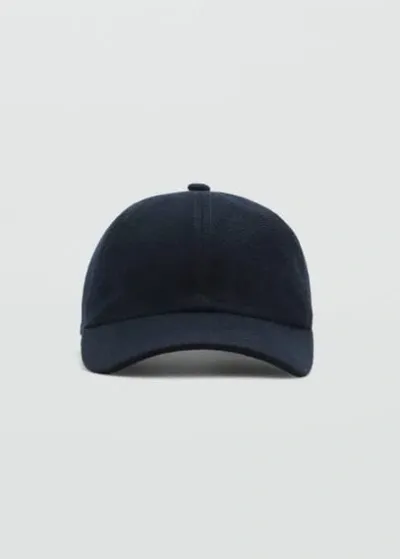 Mango Man Wool-blend Cap Dark Navy