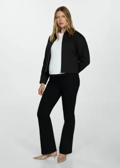 Mango Maternity Flared Jeans Black Denim