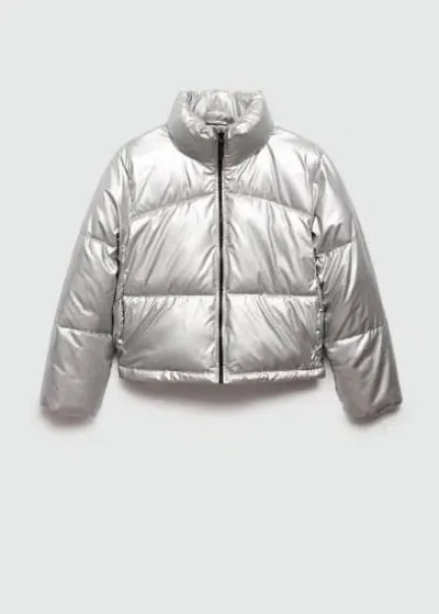 Mango Kids' Anorak In Argent