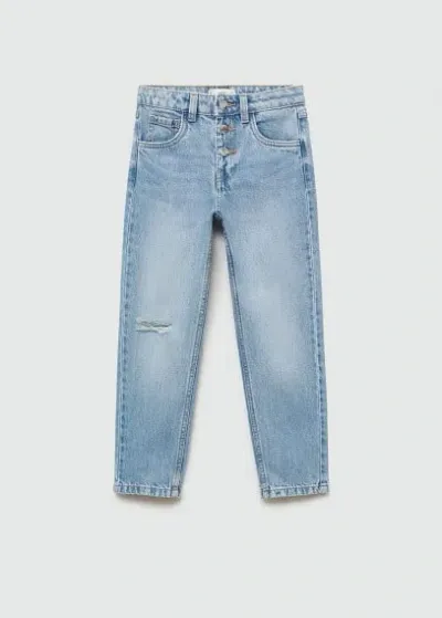 Mango Kids' Jean Mom-fit In Bleu Moyen