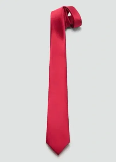 Mango Narrow Tie Red In Rouge