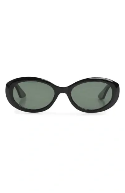 Mango Oval Sunglasses In Black