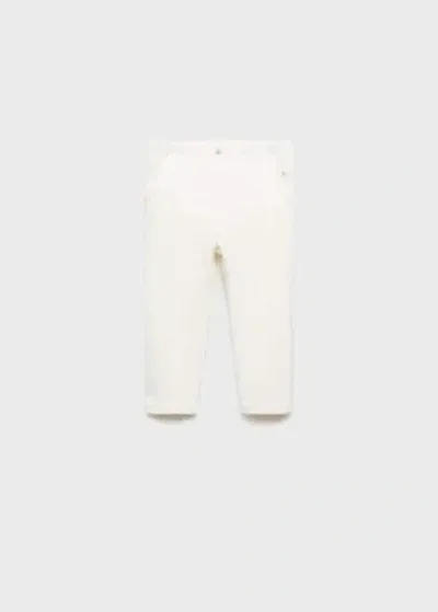 Mango Babies' - Pantalon Coton Taille Élastique Blanc Cassé - 18-24 Mois - Enfants