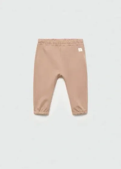 Mango Babies' Pantalon Jogger Coton In Marron Moyen