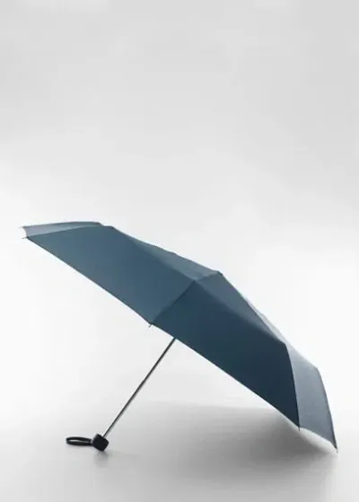 Mango Plain Folding Umbrella Navy