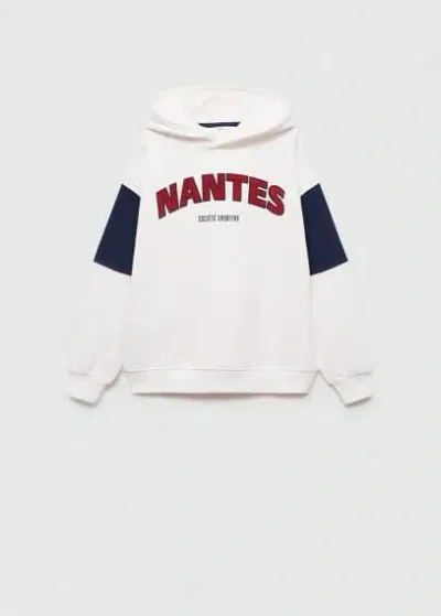 Mango Kids' Printed Cotton Sweatshirt Off White