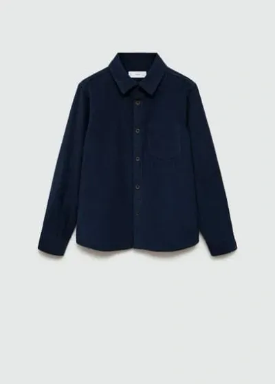 Mango Kids' Regular-fit Corduroy Shirt Dark Navy