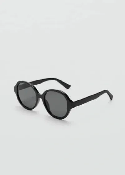 Mango Lunettes De Soleil Monture Ronde In Noir