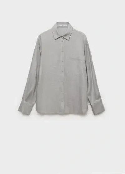 Mango Shirt Light Heather Grey In Gray