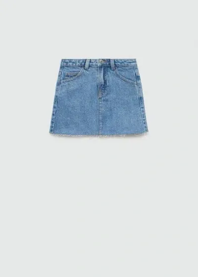 Mango Kids' Jupe Courte Denim In Bleu Moyen