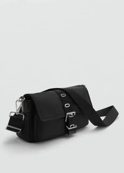 Mango Shoulder Bag With Buckle Black