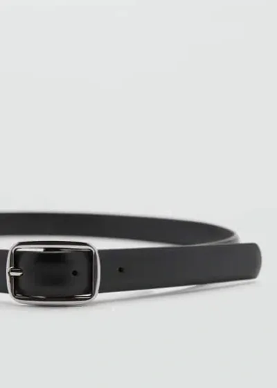 Mango Square Buckle Belt Black