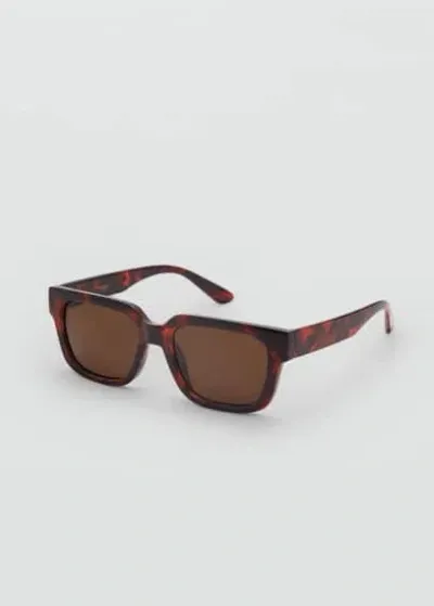 Mango Squared Frame Sunglasses Chocolate