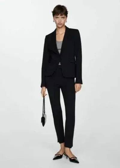 Mango Suit Jacket With Pockets Black