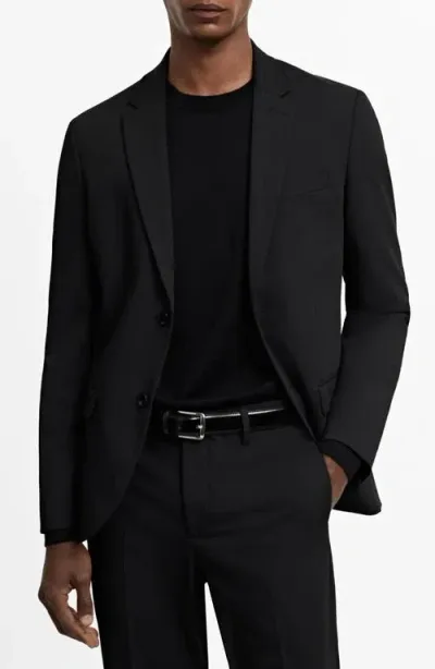 Mango Superslim Fit Black Stretch Sport Coat