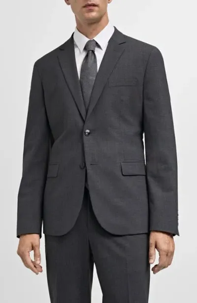 Mango Superslim Fit Stretch Sport Coat In Medium Heather Gray