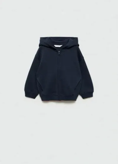 Mango Kids' Hoodie Cotton Sweatshirt Dark Navy In Blue