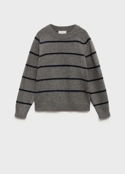 Mango Kids' Sweater Dark Heather Grey In Gris Chiné Foncé