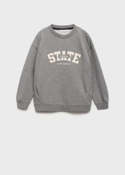 Mango Kids' Sweatshirt Medium Heather Grey