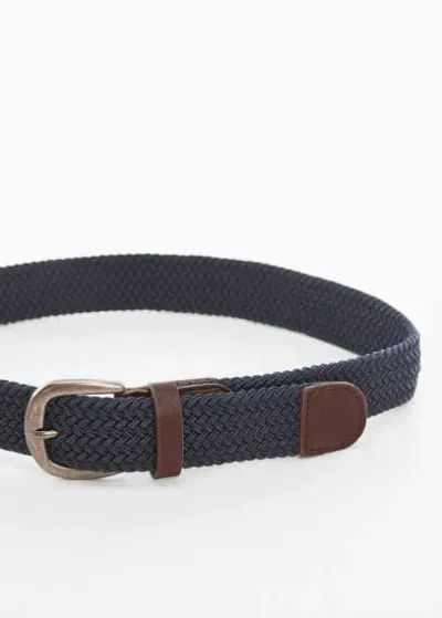 Mango Teen Braided Belt Dark Navy