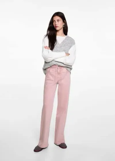 Mango Teen Jeans Pale Pink In Rose Pâle