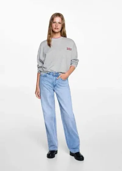 Mango Teen Sweatshirt Light Heather Grey