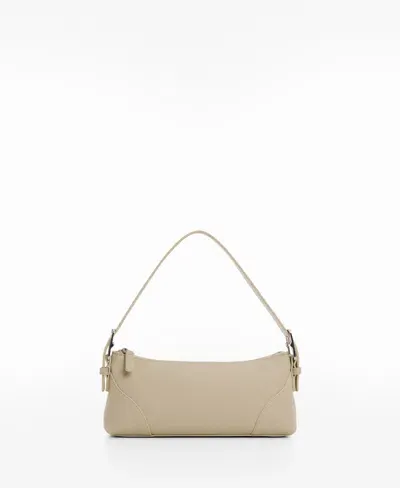 Mango Women's Buckle Detail Shoulder Bag In Light,pastel Grey