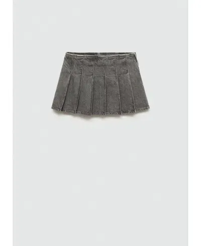 Mango Women's Denim Mini-skirt In Denim Grey