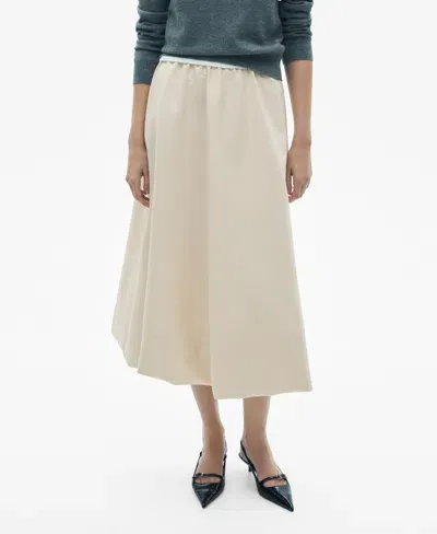 Mango Women's Flared Midi-skirt In Sand