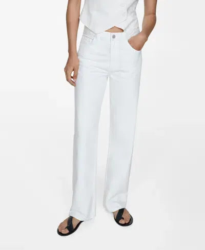 Mango Women's Mid-rise Straight Jeans In White