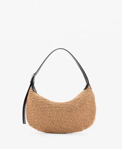 Mango Women's Natural Fiber Shoulder Bag In Beige