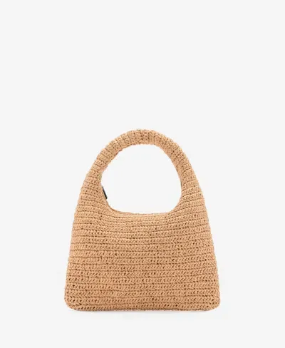 Mango Women's Natural Fiber Shoulder Bag In Beige